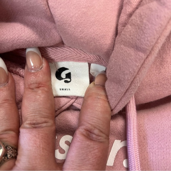 Glossier Pink Logo Hoodie SZ SM - Picture 3 of 7